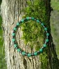 Aventurin, Hämatit + Edelstahl, elastisches Armband mit Naturstein, 6 mm